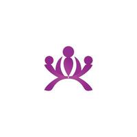 people logo design. abstract style with happy logo symbol icon design for health vector