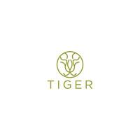 tiger head silhouette icon logo design vector