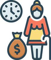 color icon for pensions vector