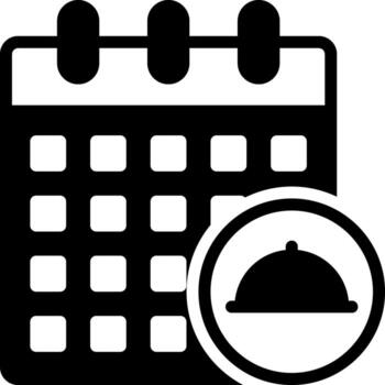 sólido icono para con fecha de vector