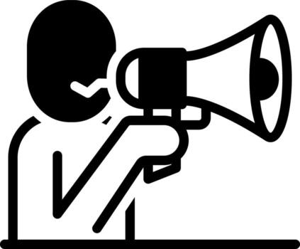 solid icon for announced vector