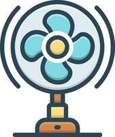 color icon for fan vector