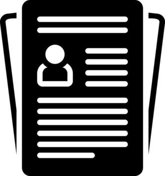 solid icon for resume vector