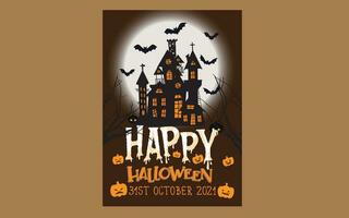 Print Halloween flyer vector and template