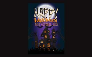 Print Halloween flyer vector and template