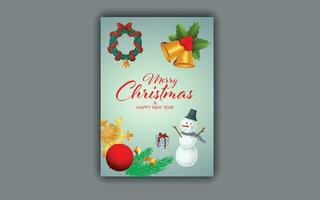 Print Christmas card vector and template