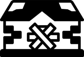 solid icon for abandoned vector