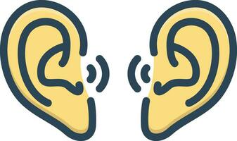 color icon for ears vector