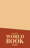 Happy World Book Day. minimalist forms and line., copy space area, template, vector. vector