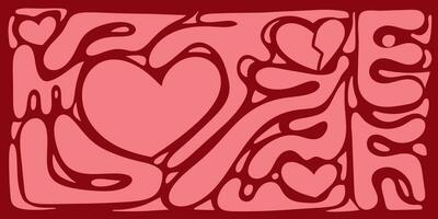 Hand drawn contemporary abstract shapes. Dynamical colored forms and line. Abstrack backgrounds, red memphis, Valentine's Day, vector