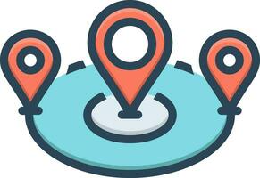 color icon for locator vector