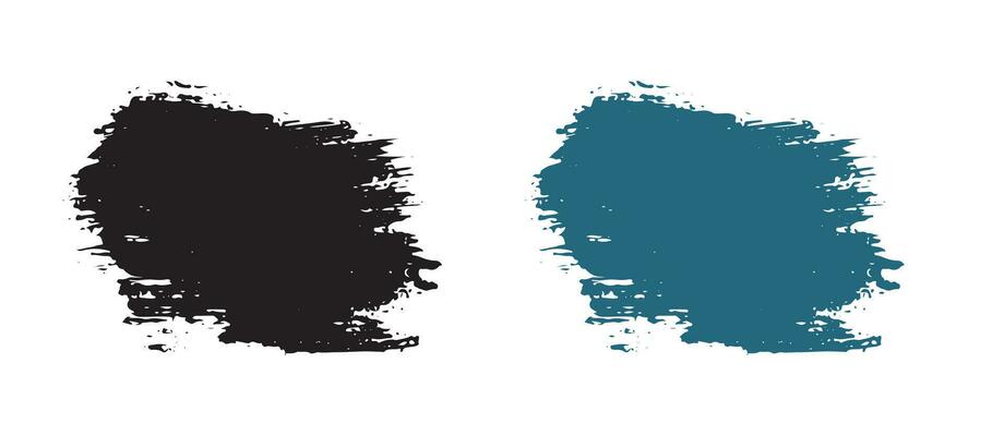 Paint ink vector brush stroke illustration set