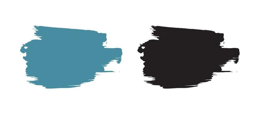 Paint ink grunge dirty brush stroke set