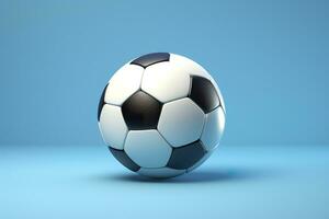 soccer ball on light blue background. Generative AI photo