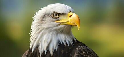 Portrait of an american bald eagle, wildlife. Generative AI photo