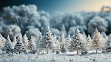Christmas New Year festive beautiful winter snow-covered trees Christmas trees, background photo