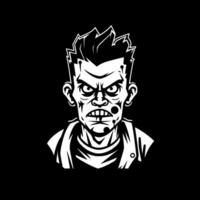 Zombie, Black and White Vector illustration