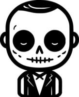 Skeleton - Black and White Isolated Icon - Vector illustration