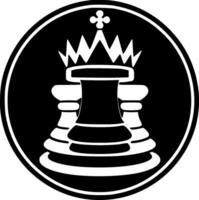 Chess - Black and White Isolated Icon - Vector illustration