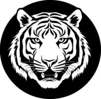 Tigre - negro y blanco aislado icono - vector ilustración