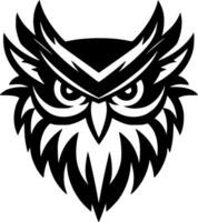 Owl, Black and White Vector illustration