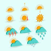 weather forecast 3d isometric icons set vector