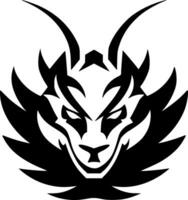 Dragon - Black and White Isolated Icon - Vector illustration