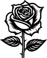 Rose, Black and White Vector illustration