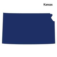 mapa de Kansas. Kansas mapa. Estados Unidos mapa vector