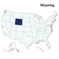 Wyoming estado con Estados Unidos mapa vector