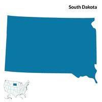 South Dakota map. USA map vector