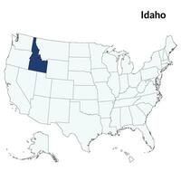 Idaho mapa. mapa de Idaho en azul. Estados Unidos mapa vector