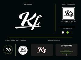 Monogram Kf Fashion Logo Icon, Apparel Clothing Kz KF Logo Letter Design With Branding vector