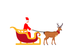 santa claus in his sleigh with deer png