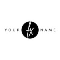 FX Initial Handwriting In Circle Frame Template Design vector