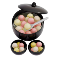 Lunar New Year Dessert 3D Clip Art, Sticky Rice Ball Soup png