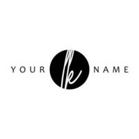 LK Initial Handwriting In Circle Frame Template Design vector