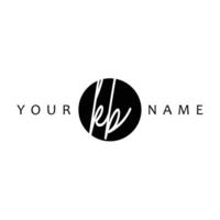 KB Initial Handwriting In Circle Frame Template Design vector