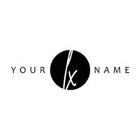 LX Initial Handwriting In Circle Frame Template Design vector