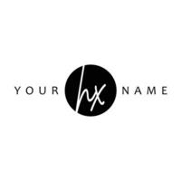 HX Initial Handwriting In Circle Frame Template Design vector