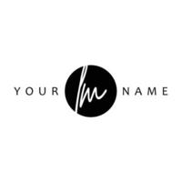 LM Initial Handwriting In Circle Frame Template Design vector