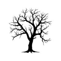 Dead Tree Vector Silhouette Clipart, Scary Tree Silhouette vector, Halloween Spooky Tree vector illustration