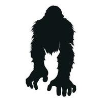 Bigfoot Silhouette Vector isolated on a white background, Yeti vector illustration, A Black silhouette of a Bigfoot animal vector