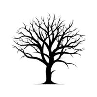 Dead Tree Vector Silhouette Clipart, Scary Tree Silhouette vector, Halloween Spooky Tree vector illustration