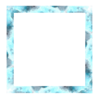 Watercolor square abstract frame with grey and turquoise stains, splashes with place for your text Hand painted illustration. Design for banners, prints, greeting cards, invitation png