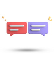 3d rendering of speech bubble, 3D pastel chat icon set. Set of 3d speak bubble. png