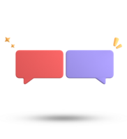 3d rendering of speech bubble, 3D pastel chat icon set. Set of 3d speak bubble. png