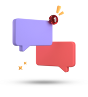 3d rendering of speech bubble, 3D pastel chat icon set. Set of 3d speak bubble. png