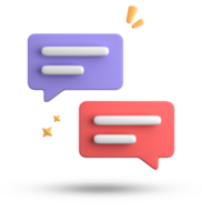 3d rendering of speech bubble, 3D pastel chat icon set. Set of 3d speak bubble. png