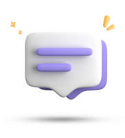 3d chat bubble icon isolated on transparent background png